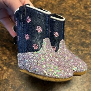 Old West Baby Girls Glitter Poppett Cowgirl Boots
